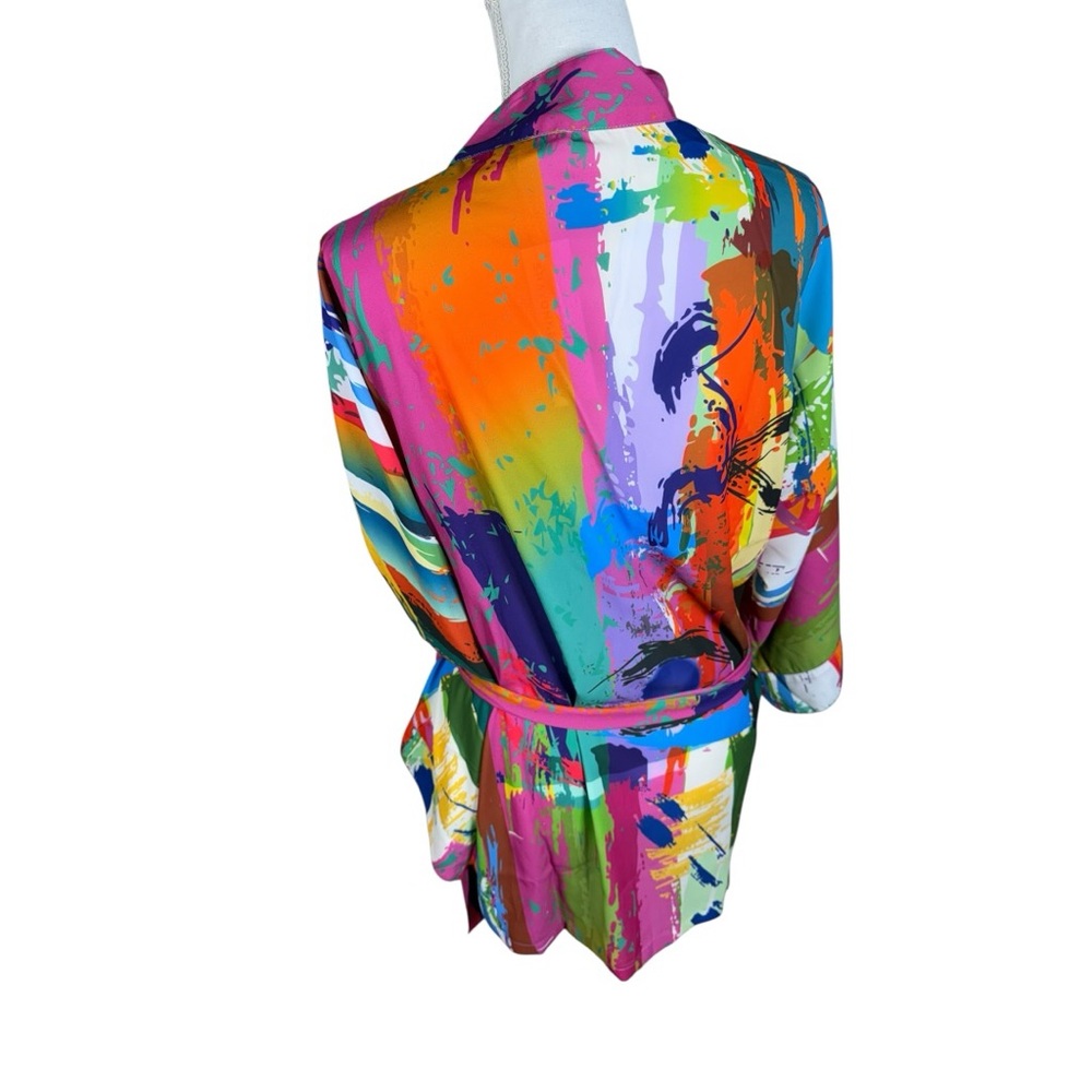 Colorful Abstract Kimono Top‎ - Picture 3 of 7